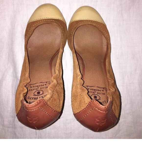 LUCKY BRAND "Gabrielle" Amber & Beige Wedge-6M - Picture 4 of 8